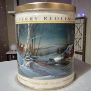 2012 Terry Redlin Collector Metal Tin Box Contaner Evening with Friends Deer